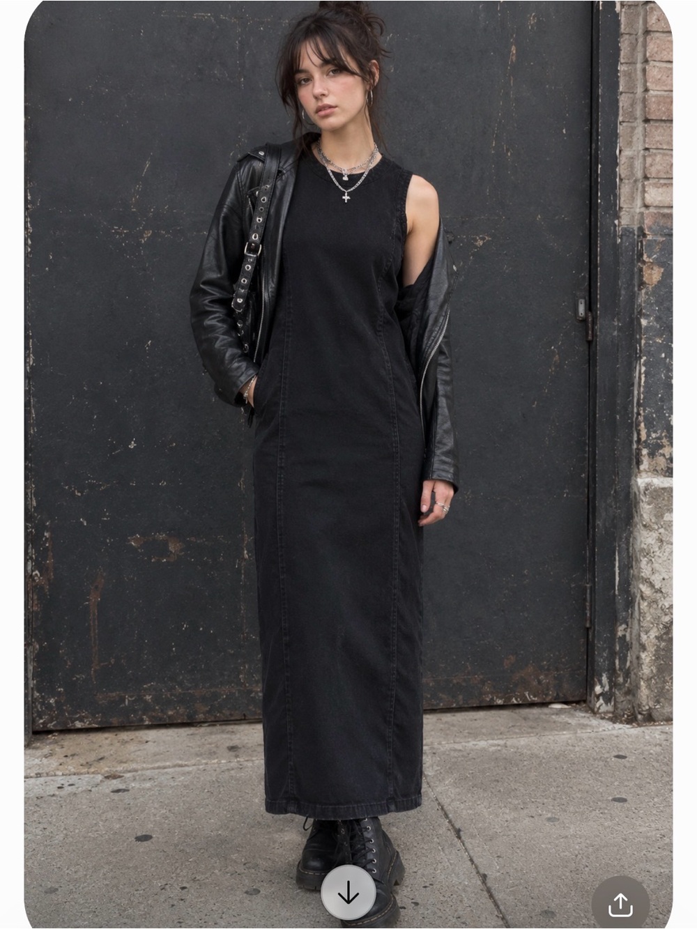 VTG Mishi Studio Black Sleeveless Maxi Dress,small,minimalist,goth